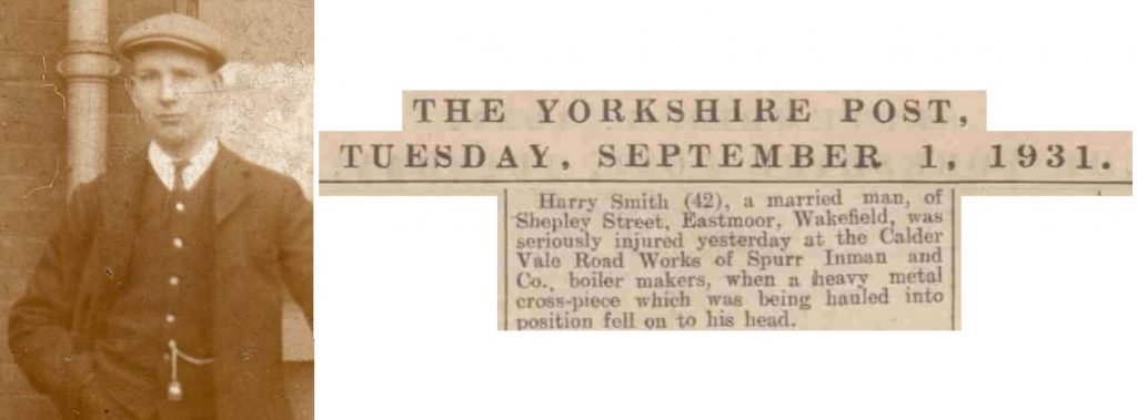 Newspaper article reporting Harry Smith's death